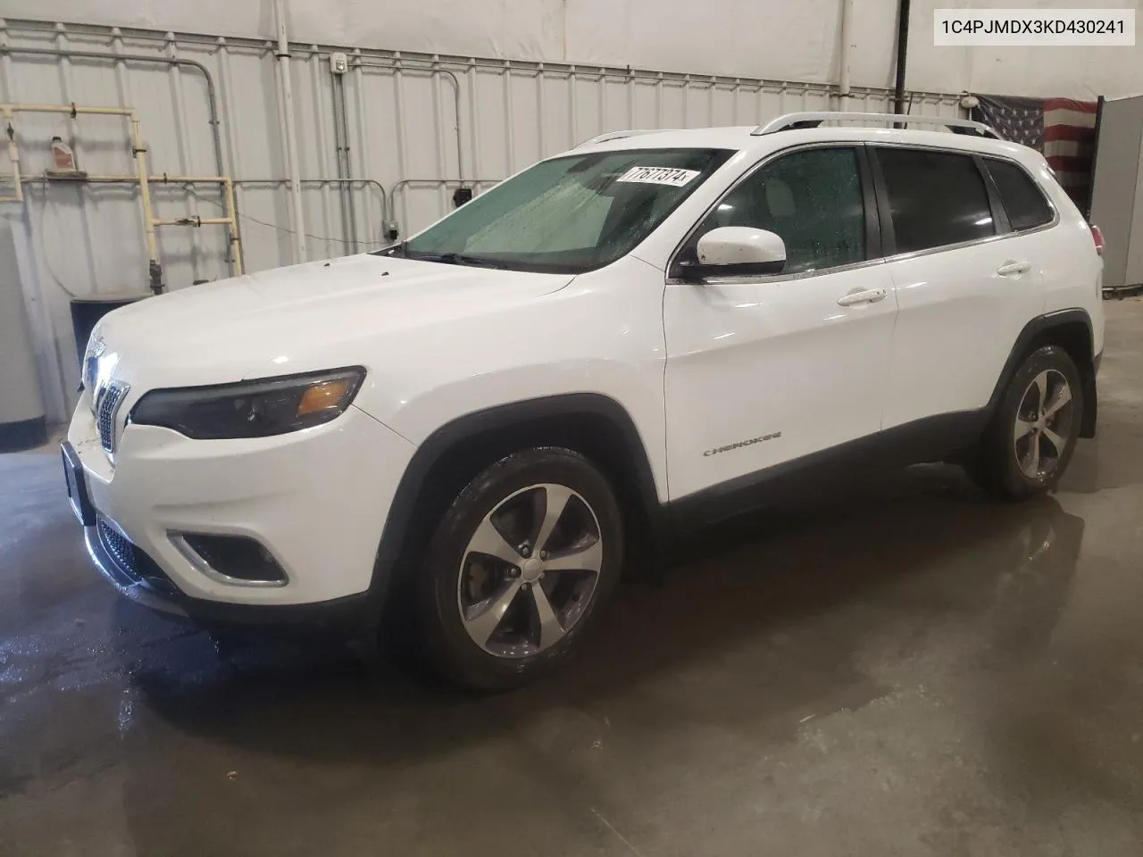 2019 Jeep Cherokee Limited VIN: 1C4PJMDX3KD430241 Lot: 77677374