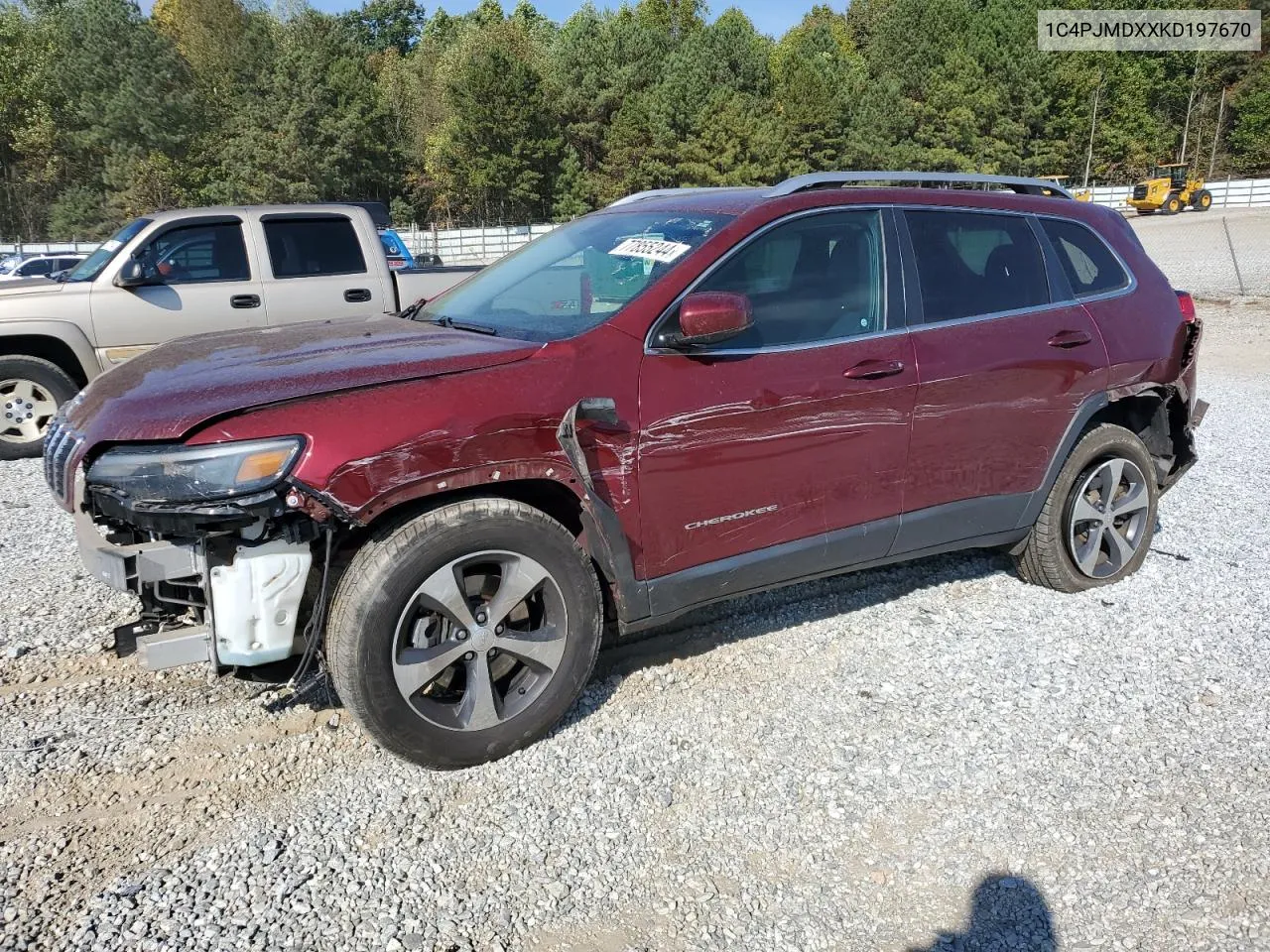 2019 Jeep Cherokee Limited VIN: 1C4PJMDXXKD197670 Lot: 77855244