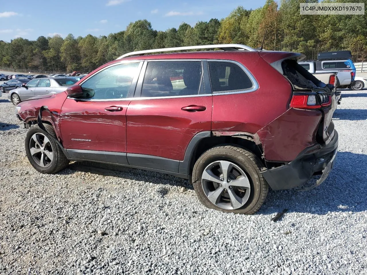 2019 Jeep Cherokee Limited VIN: 1C4PJMDXXKD197670 Lot: 77855244