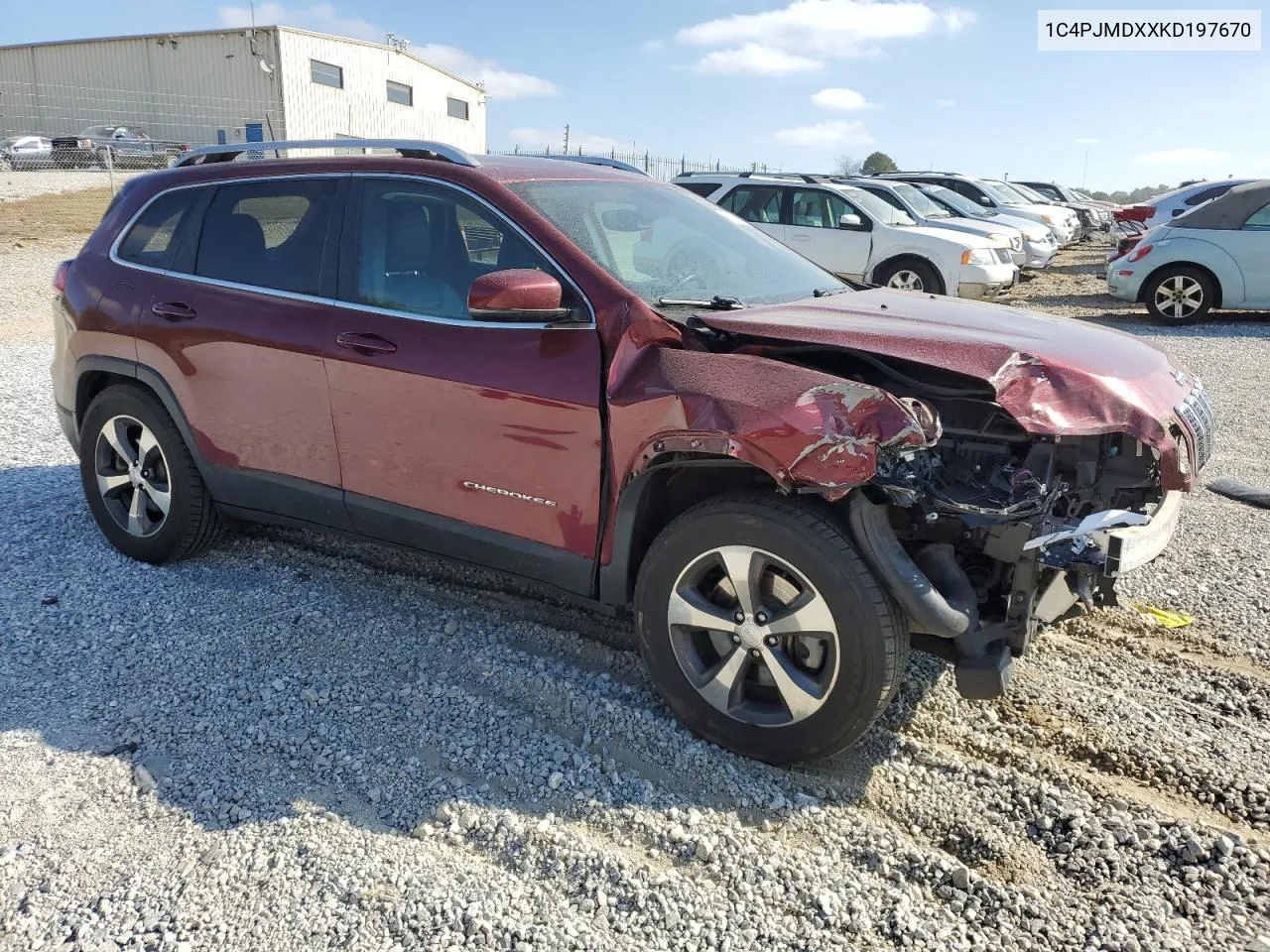 2019 Jeep Cherokee Limited VIN: 1C4PJMDXXKD197670 Lot: 77855244