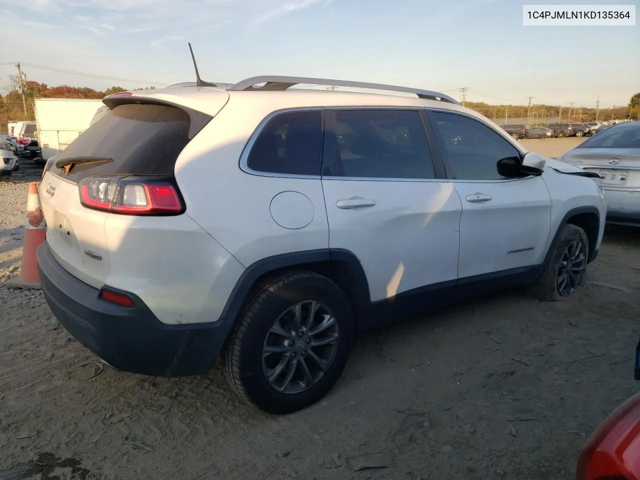 2019 Jeep Cherokee Latitude Plus VIN: 1C4PJMLN1KD135364 Lot: 78031424