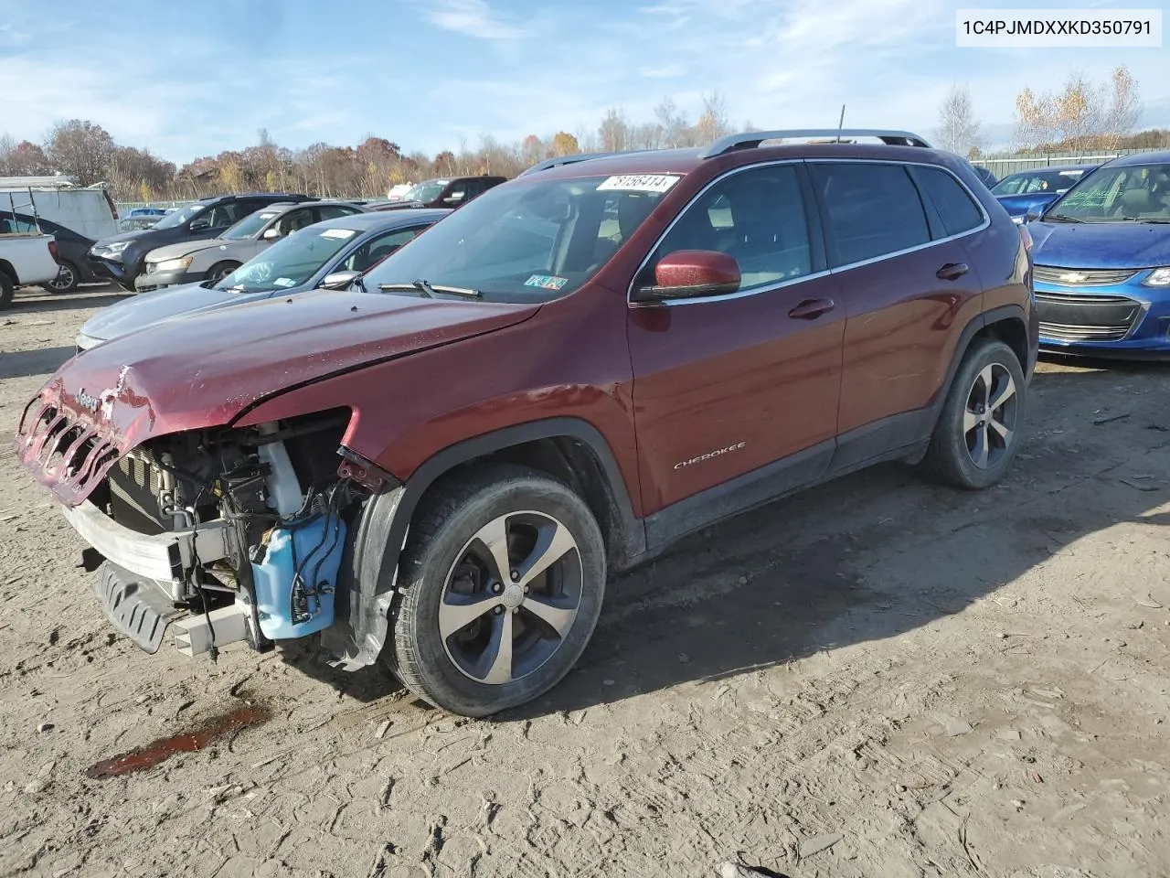 2019 Jeep Cherokee Limited VIN: 1C4PJMDXXKD350791 Lot: 78156414