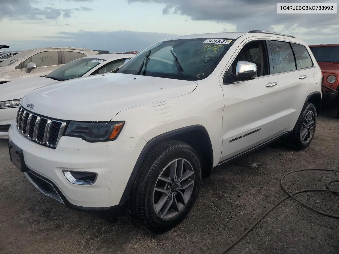 2019 Jeep Grand Cherokee Limited VIN: 1C4RJEBG8KC788992 Lot: 78760334