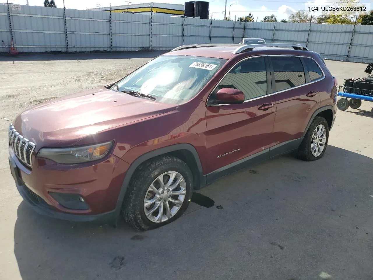 2019 Jeep Cherokee Latitude VIN: 1C4PJLCB6KD263812 Lot: 78839554