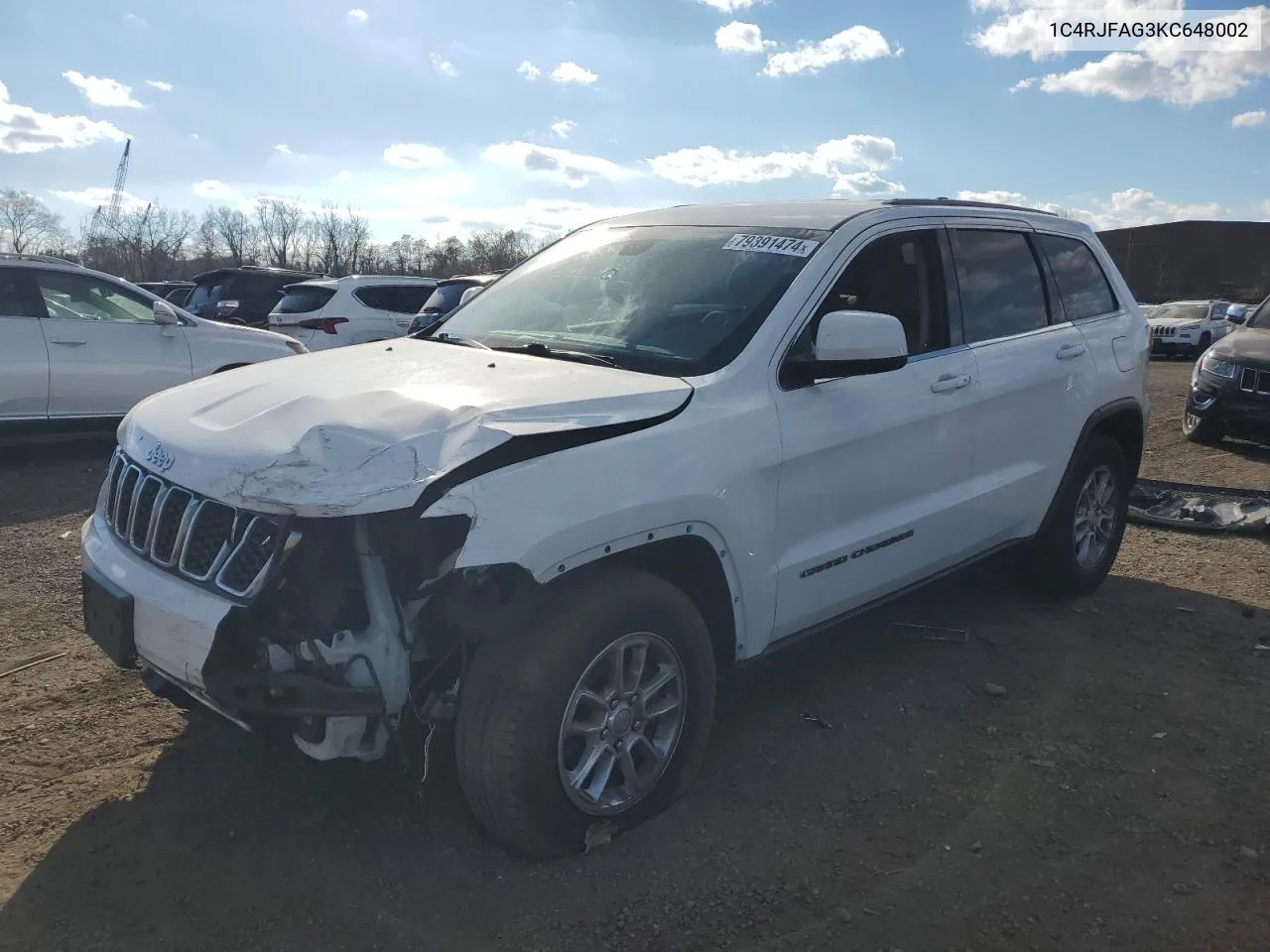 2019 Jeep Grand Cherokee Laredo VIN: 1C4RJFAG3KC648002 Lot: 79391474