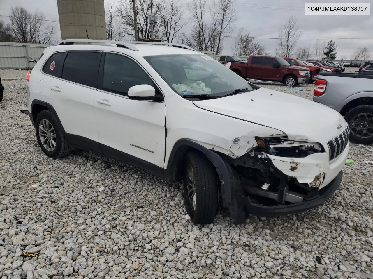 2019 Jeep Cherokee Latitude Plus VIN: 1C4PJMLX4KD138907 Lot: 79851434