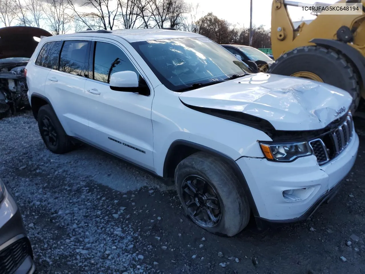 2019 Jeep Grand Cherokee Laredo VIN: 1C4RJFAG5KC648194 Lot: 79908484