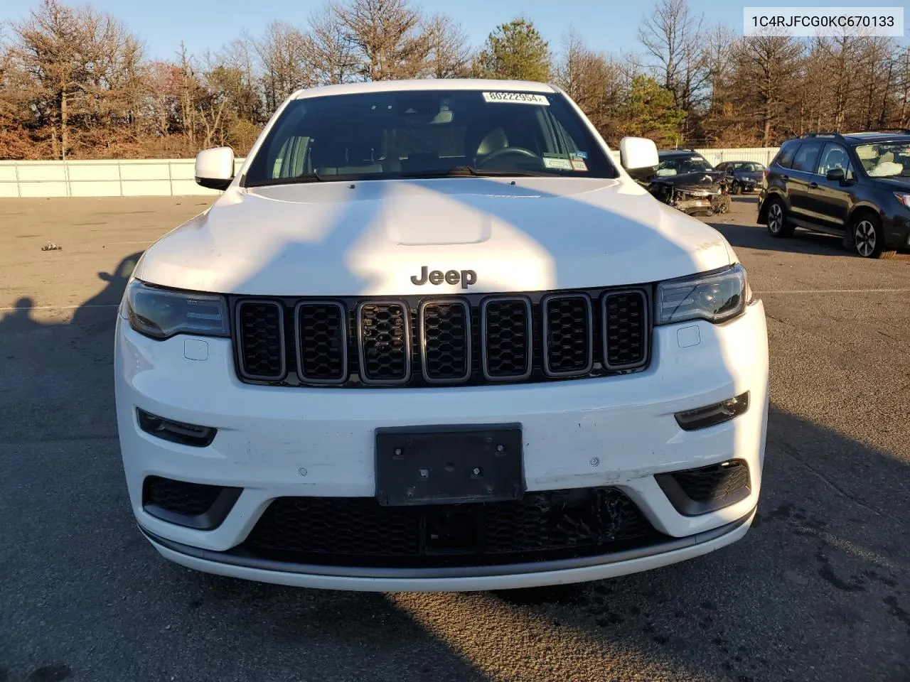 2019 Jeep Grand Cherokee Overland VIN: 1C4RJFCG0KC670133 Lot: 80222954