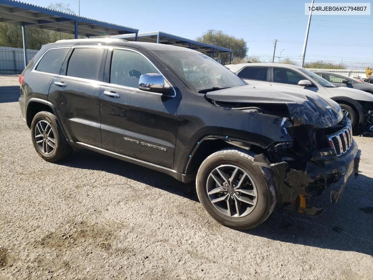 2019 Jeep Grand Cherokee Limited VIN: 1C4RJEBG6KC794807 Lot: 80331174