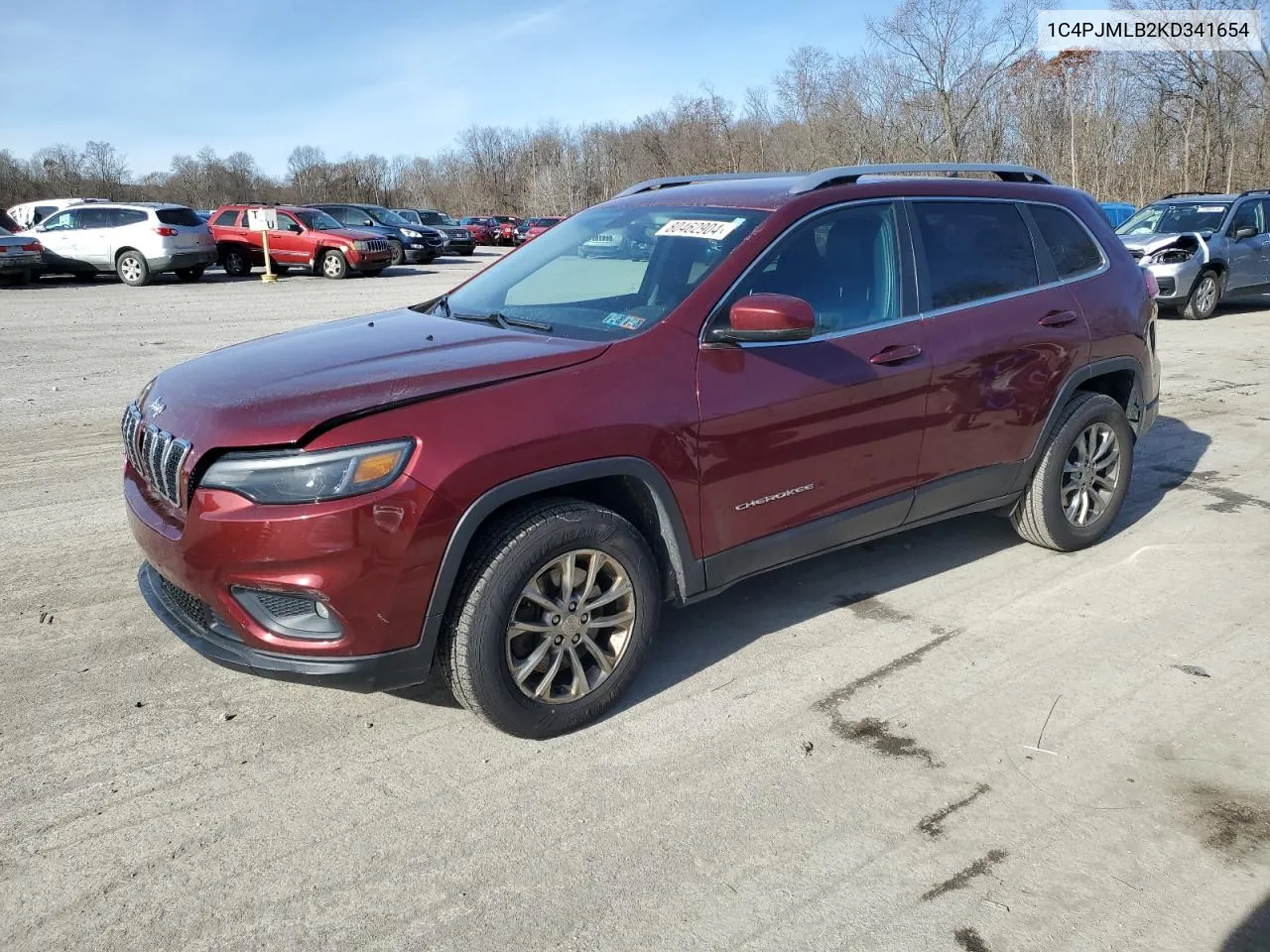 2019 Jeep Cherokee Latitude Plus VIN: 1C4PJMLB2KD341654 Lot: 80462904