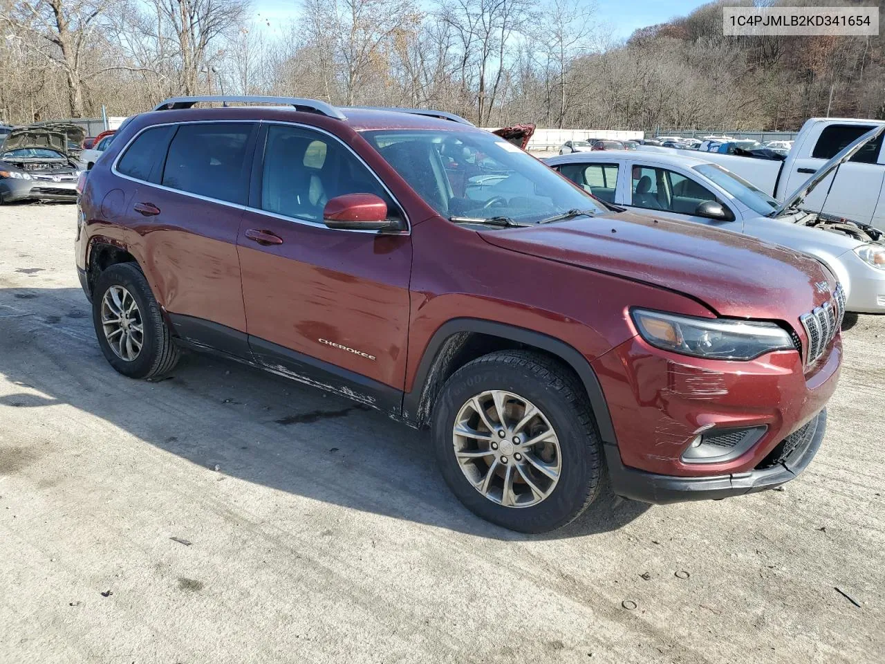 2019 Jeep Cherokee Latitude Plus VIN: 1C4PJMLB2KD341654 Lot: 80462904