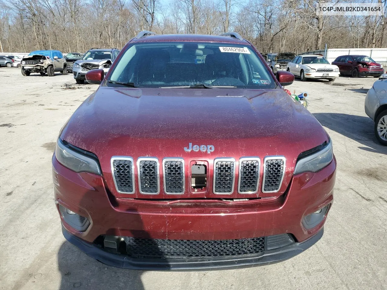 2019 Jeep Cherokee Latitude Plus VIN: 1C4PJMLB2KD341654 Lot: 80462904