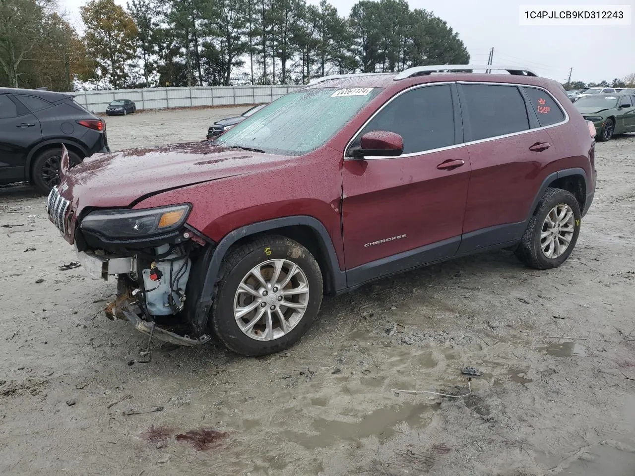 2019 Jeep Cherokee Latitude VIN: 1C4PJLCB9KD312243 Lot: 80591124