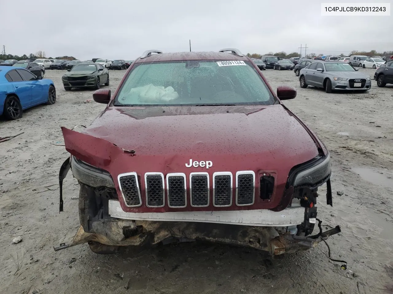 2019 Jeep Cherokee Latitude VIN: 1C4PJLCB9KD312243 Lot: 80591124