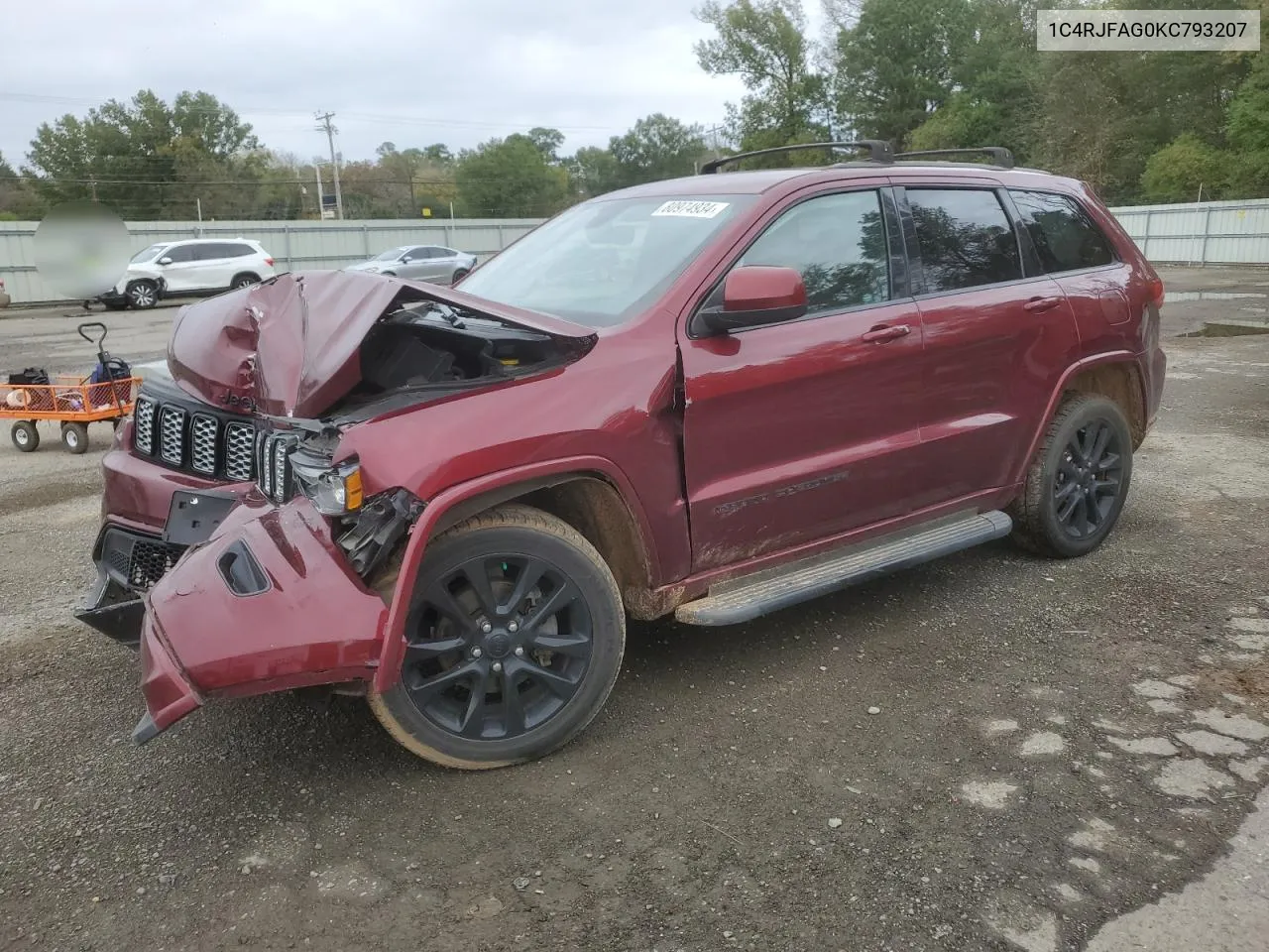 2019 Jeep Grand Cherokee Laredo VIN: 1C4RJFAG0KC793207 Lot: 80974934