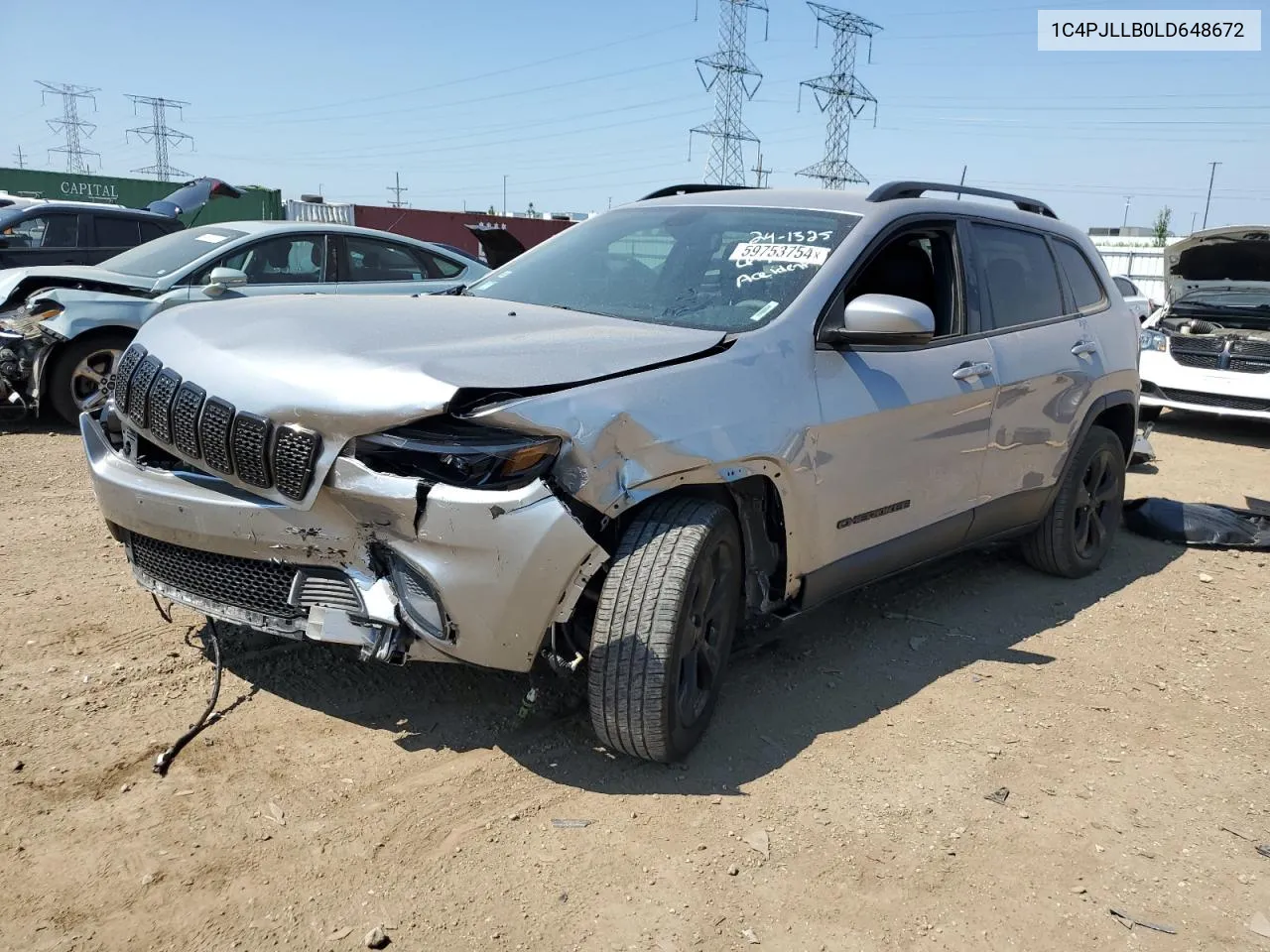 2020 Jeep Cherokee Latitude Plus VIN: 1C4PJLLB0LD648672 Lot: 59753754