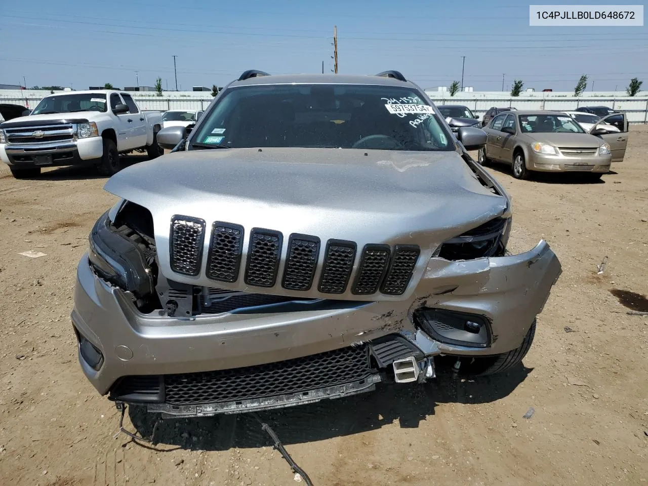 2020 Jeep Cherokee Latitude Plus VIN: 1C4PJLLB0LD648672 Lot: 59753754