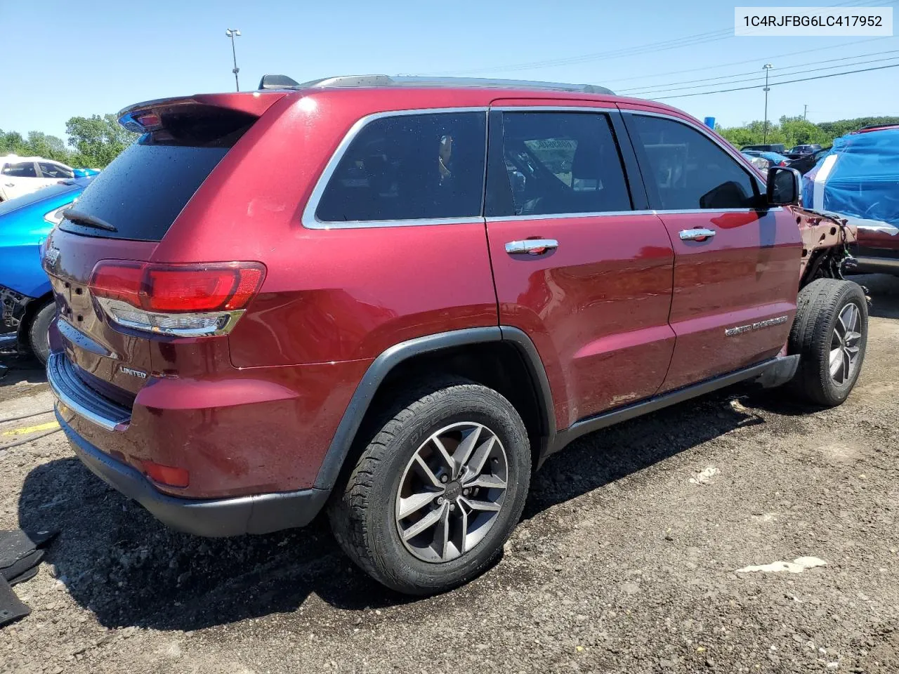 2020 Jeep Grand Cherokee Limited VIN: 1C4RJFBG6LC417952 Lot: 60836494