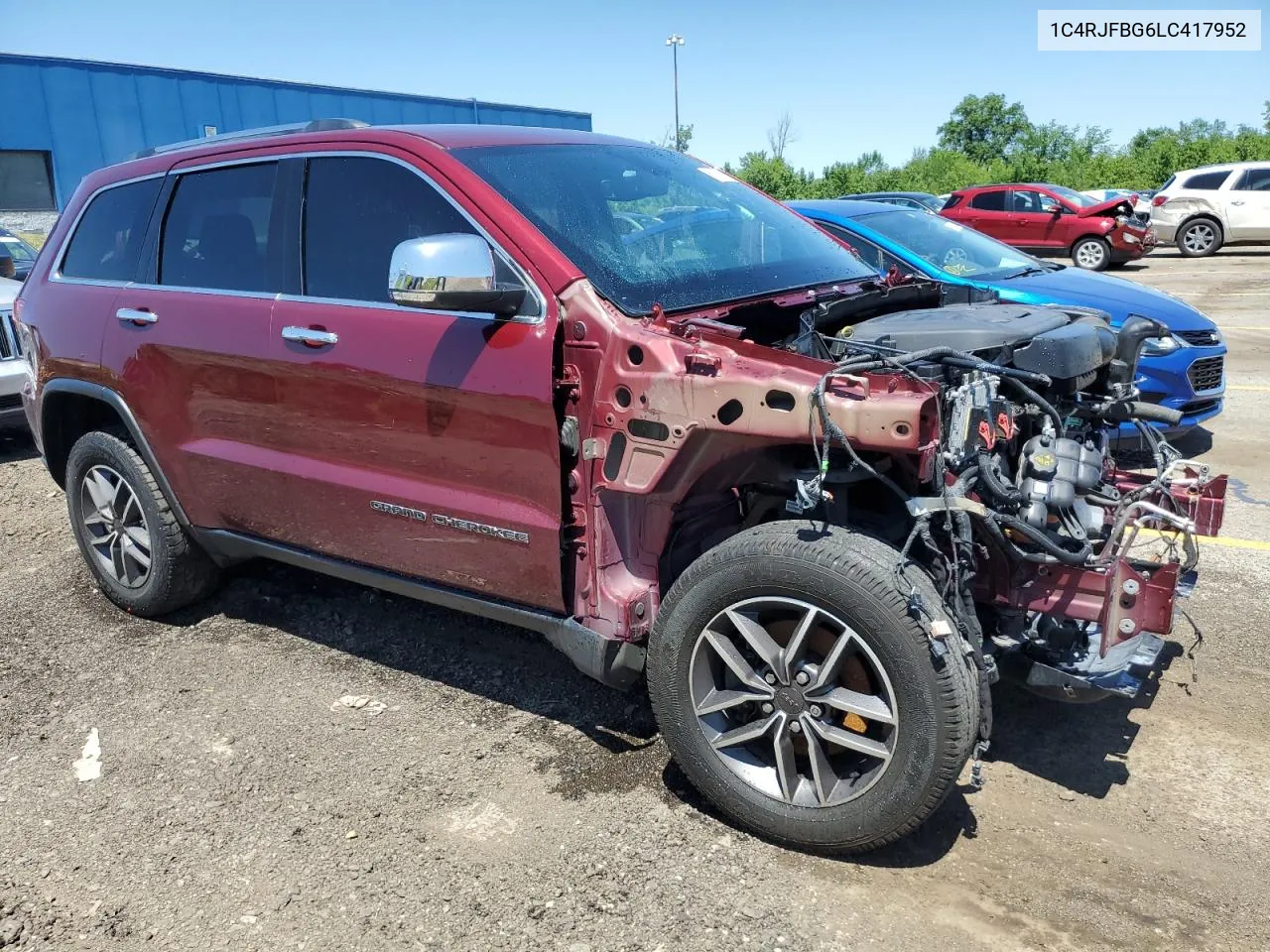 2020 Jeep Grand Cherokee Limited VIN: 1C4RJFBG6LC417952 Lot: 60836494