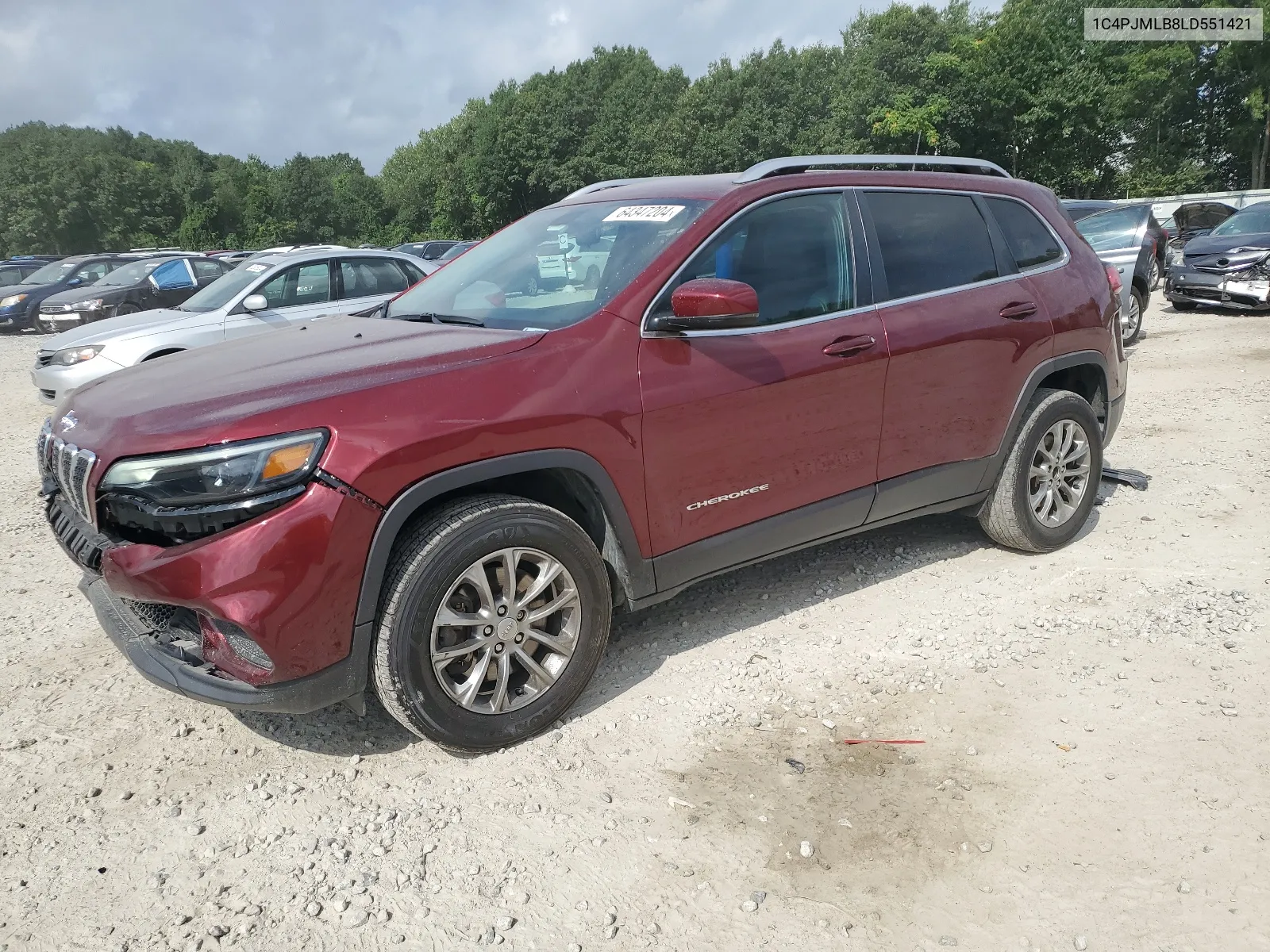 2020 Jeep Cherokee Latitude Plus VIN: 1C4PJMLB8LD551421 Lot: 64347204