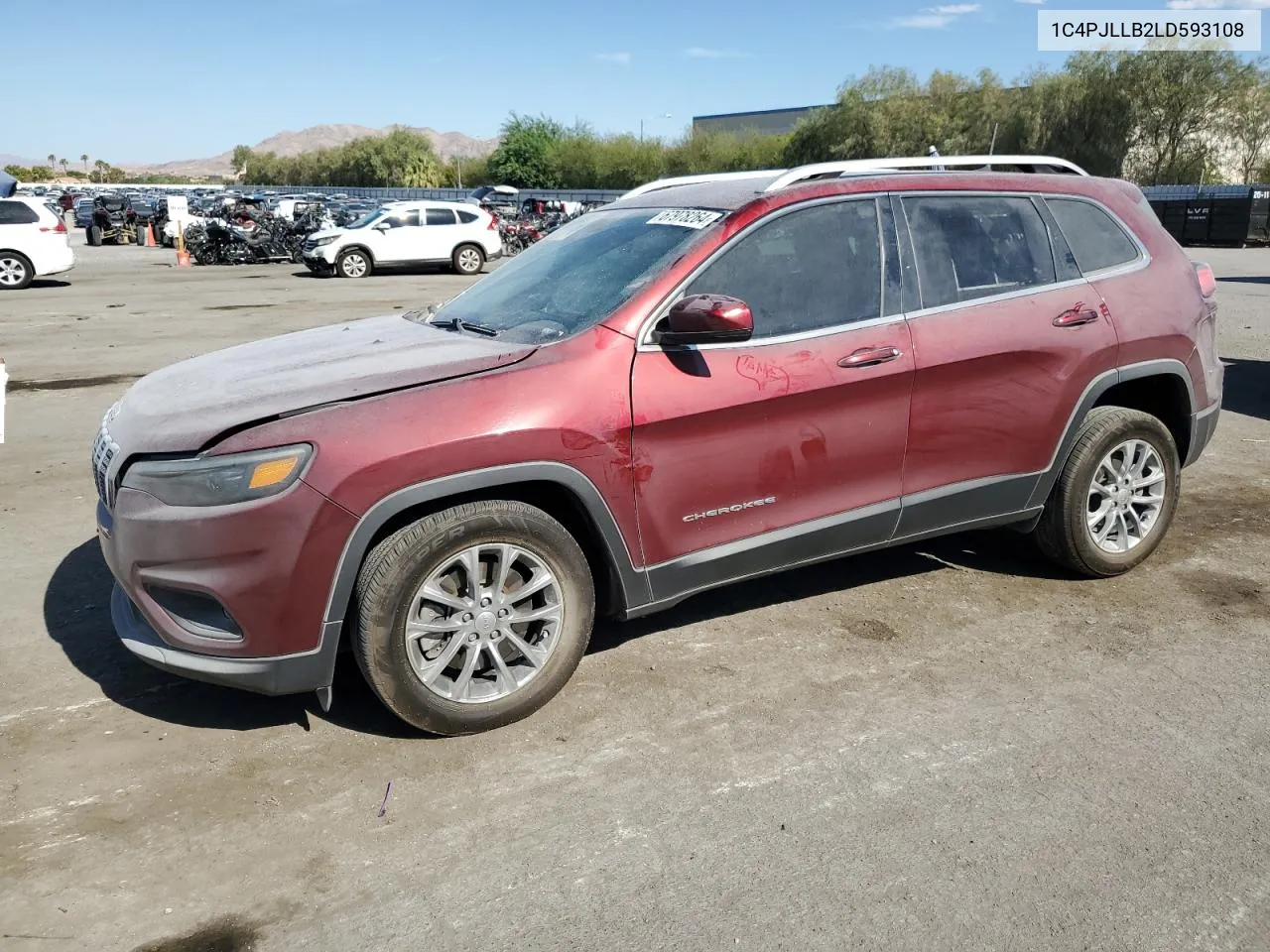 2020 Jeep Cherokee Latitude Plus VIN: 1C4PJLLB2LD593108 Lot: 67978264