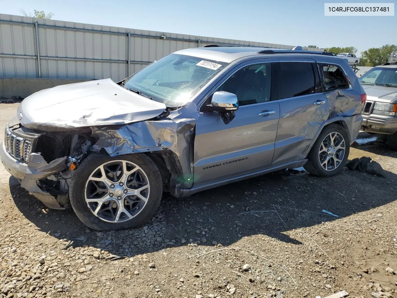 2020 Jeep Grand Cherokee Overland VIN: 1C4RJFCG8LC137481 Lot: 70237484