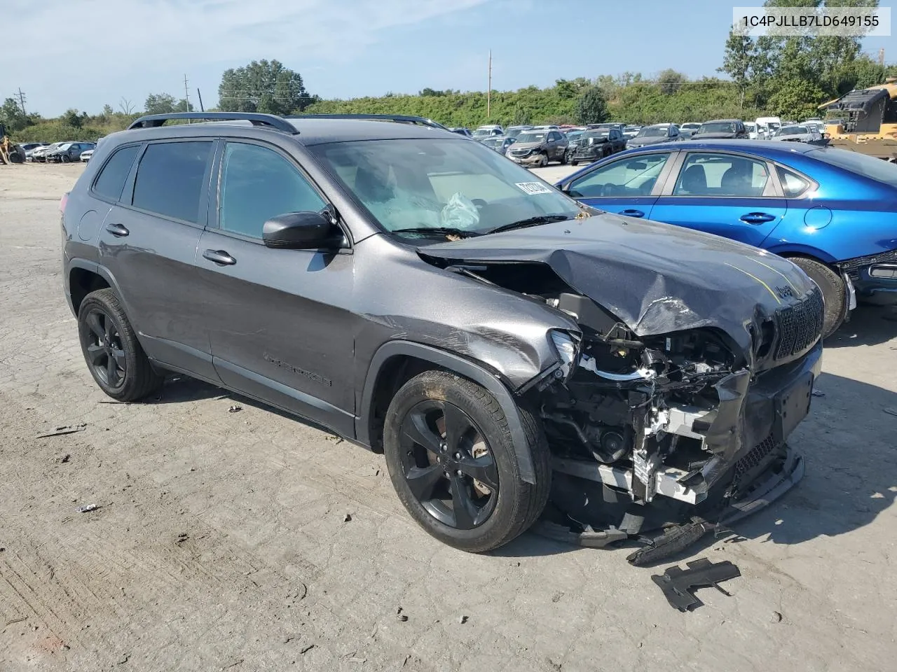 2020 Jeep Cherokee Latitude Plus VIN: 1C4PJLLB7LD649155 Lot: 72127204