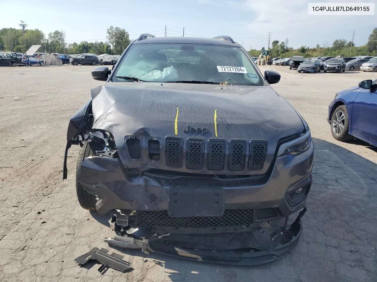 2020 Jeep Cherokee Latitude Plus VIN: 1C4PJLLB7LD649155 Lot: 72127204