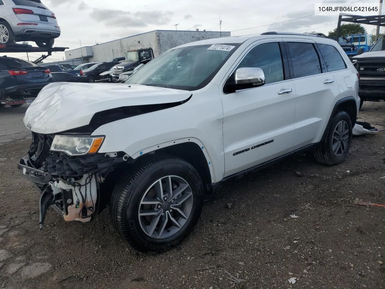 2020 Jeep Grand Cherokee Limited VIN: 1C4RJFBG6LC421645 Lot: 72271474