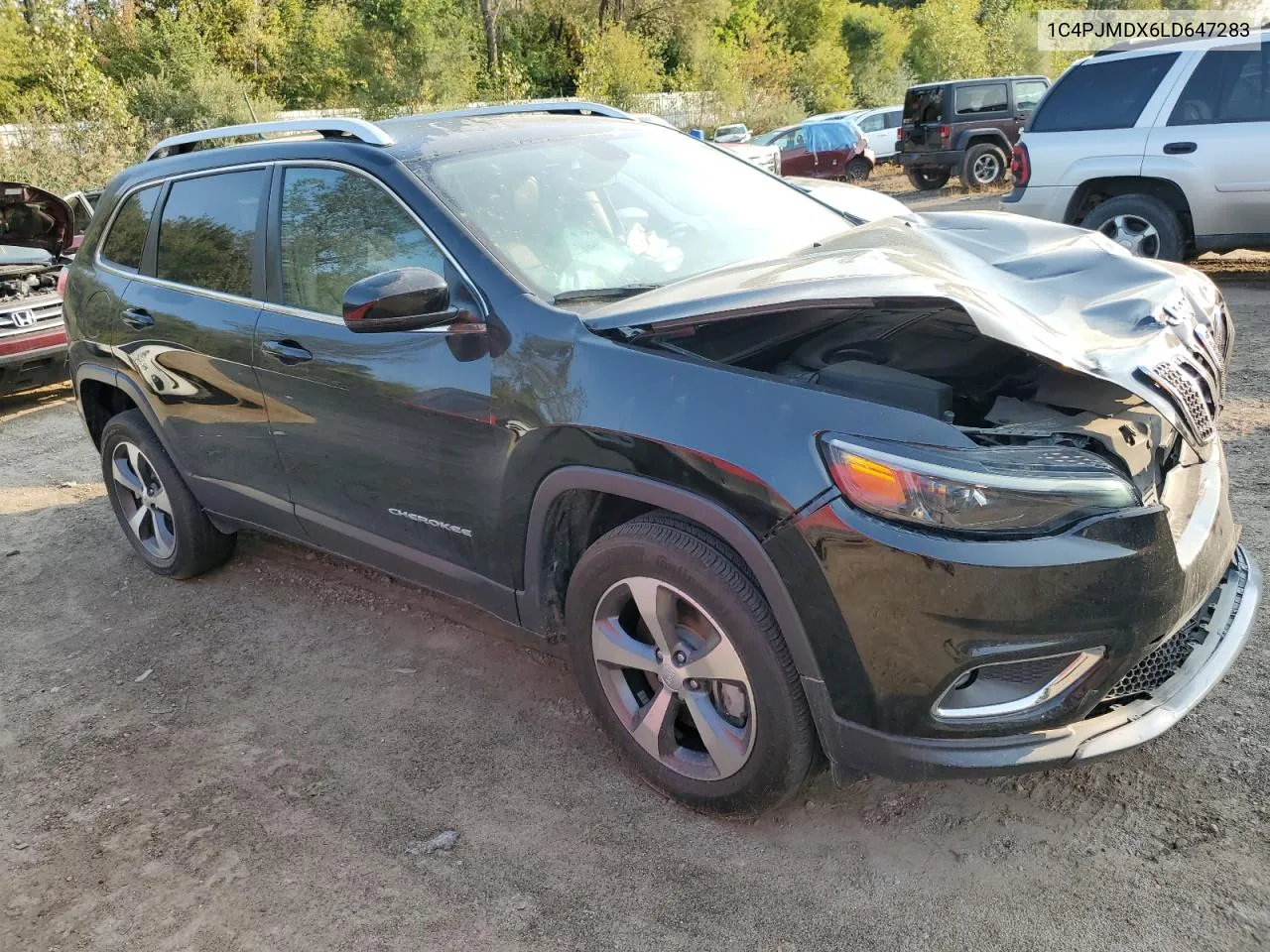 2020 Jeep Cherokee Limited VIN: 1C4PJMDX6LD647283 Lot: 73030804