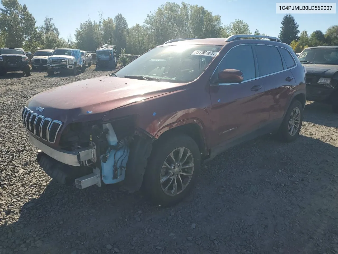 2020 Jeep Cherokee Latitude Plus VIN: 1C4PJMLB0LD569007 Lot: 73700104