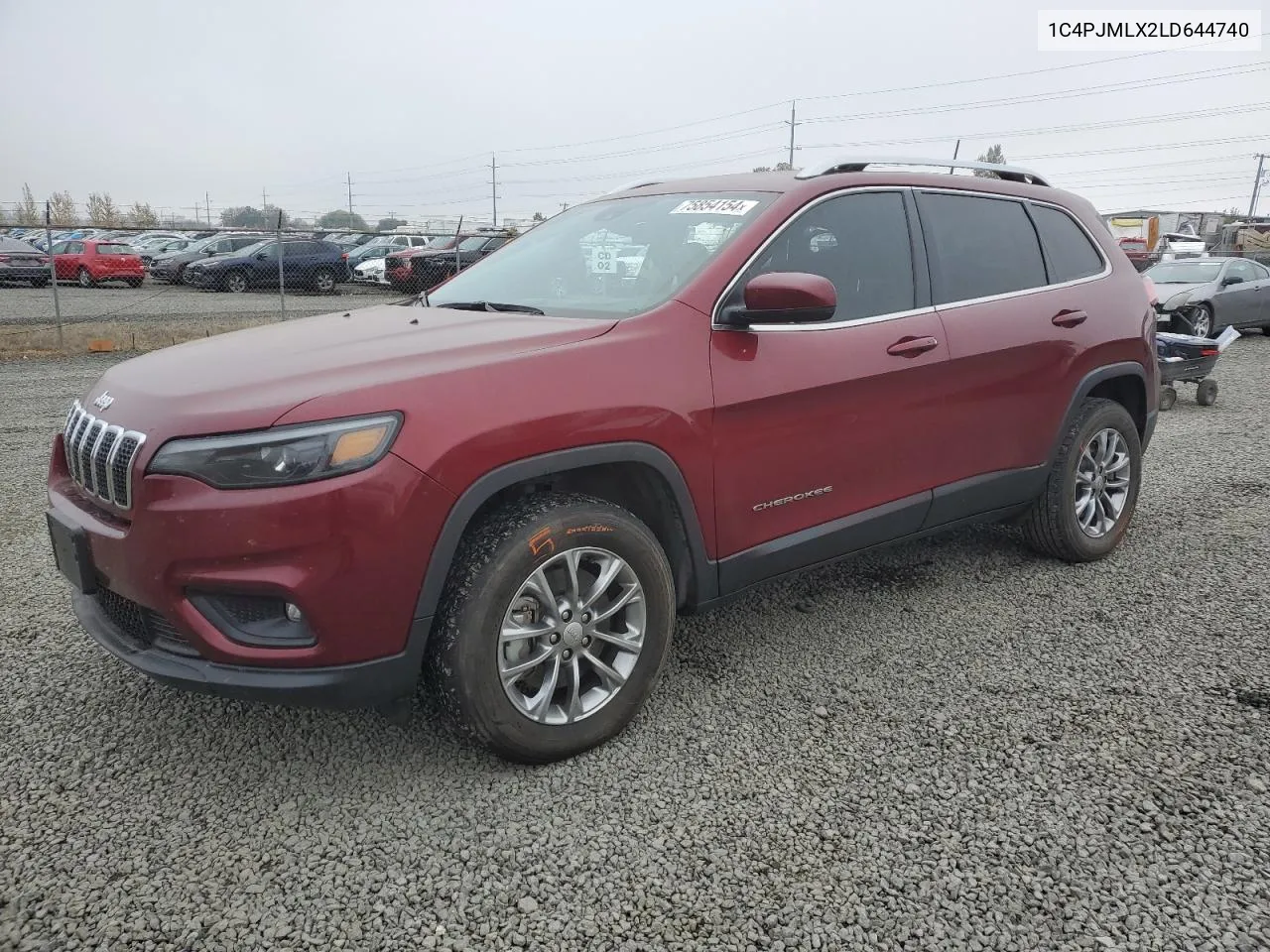 2020 Jeep Cherokee Latitude Plus VIN: 1C4PJMLX2LD644740 Lot: 75854154