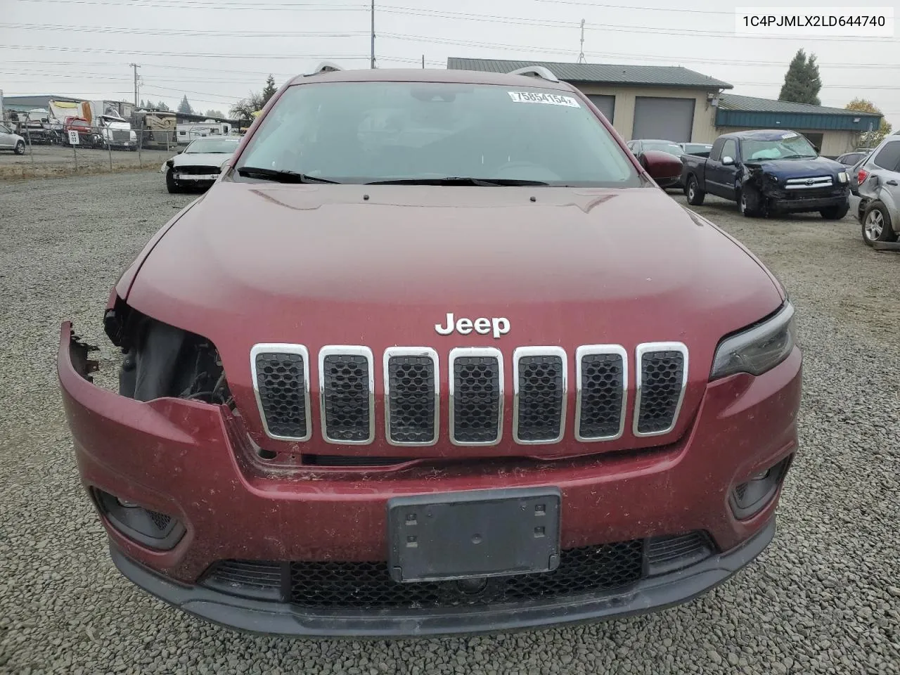 2020 Jeep Cherokee Latitude Plus VIN: 1C4PJMLX2LD644740 Lot: 75854154