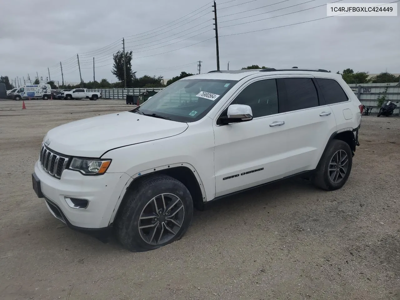 2020 Jeep Grand Cherokee Limited VIN: 1C4RJFBGXLC424449 Lot: 76980564