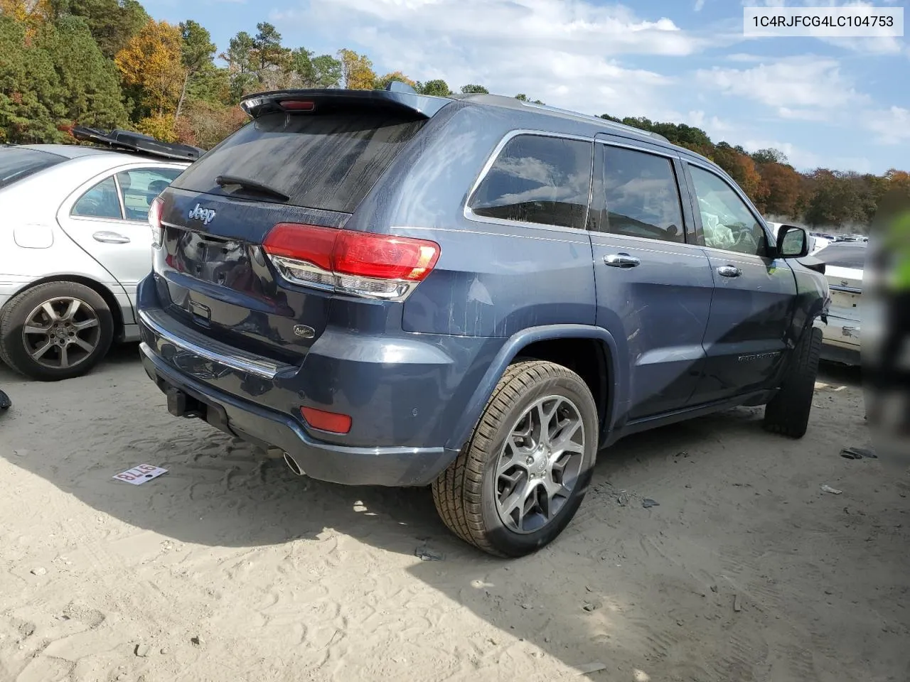 2020 Jeep Grand Cherokee Overland VIN: 1C4RJFCG4LC104753 Lot: 77362274