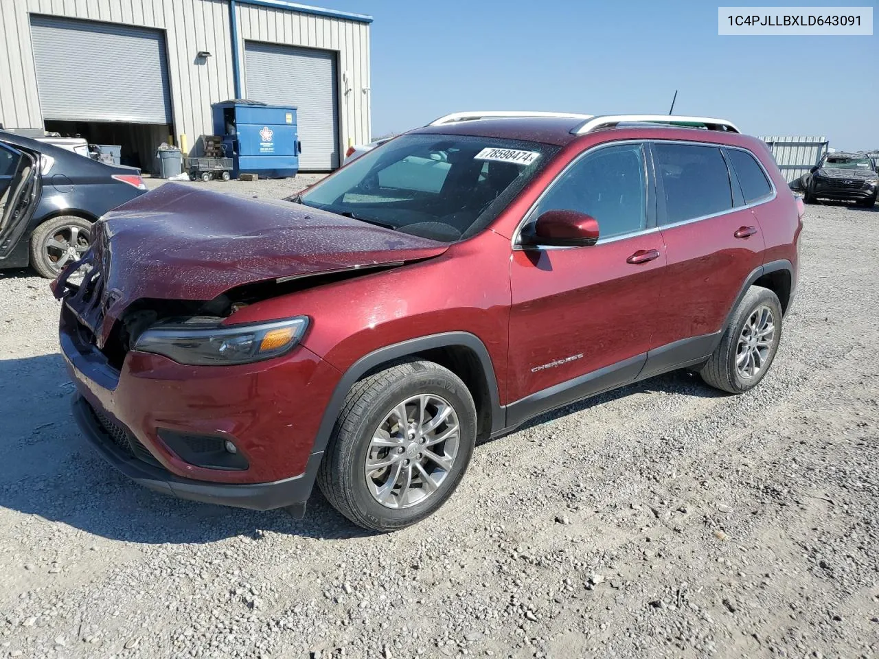 2020 Jeep Cherokee Latitude Plus VIN: 1C4PJLLBXLD643091 Lot: 78598474