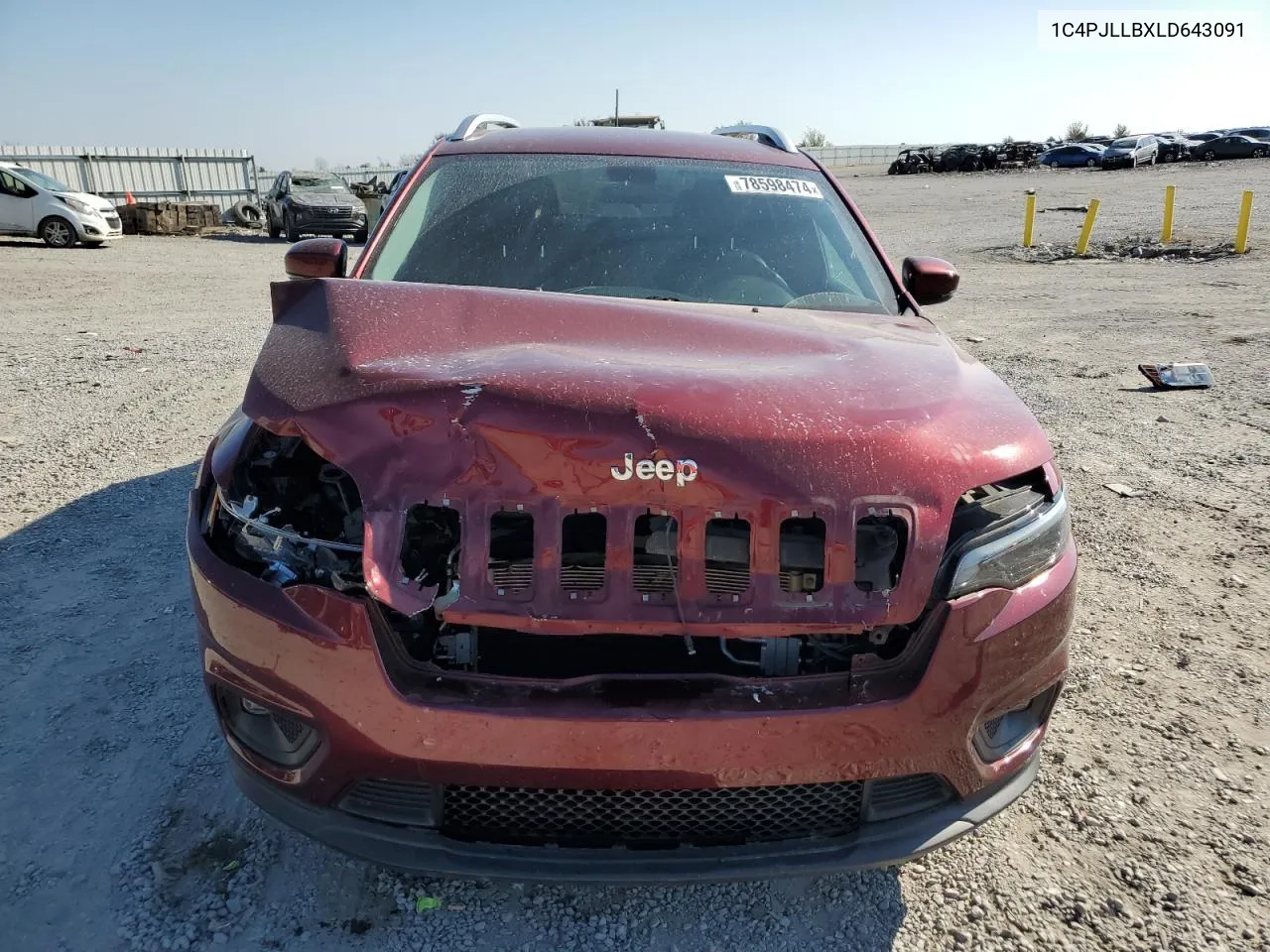 2020 Jeep Cherokee Latitude Plus VIN: 1C4PJLLBXLD643091 Lot: 78598474