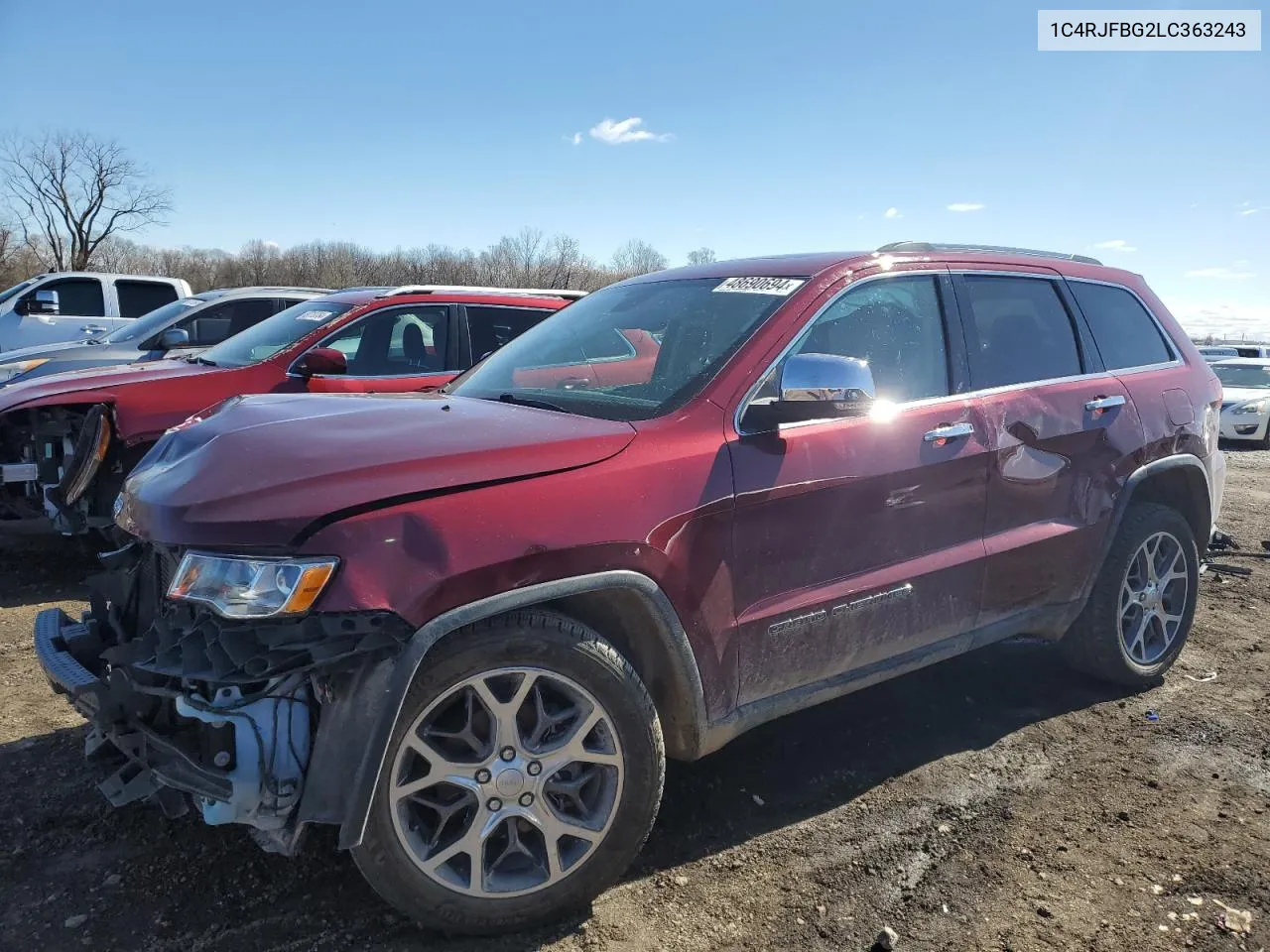 2020 Jeep Grand Cherokee Limited VIN: 1C4RJFBG2LC363243 Lot: 78842814