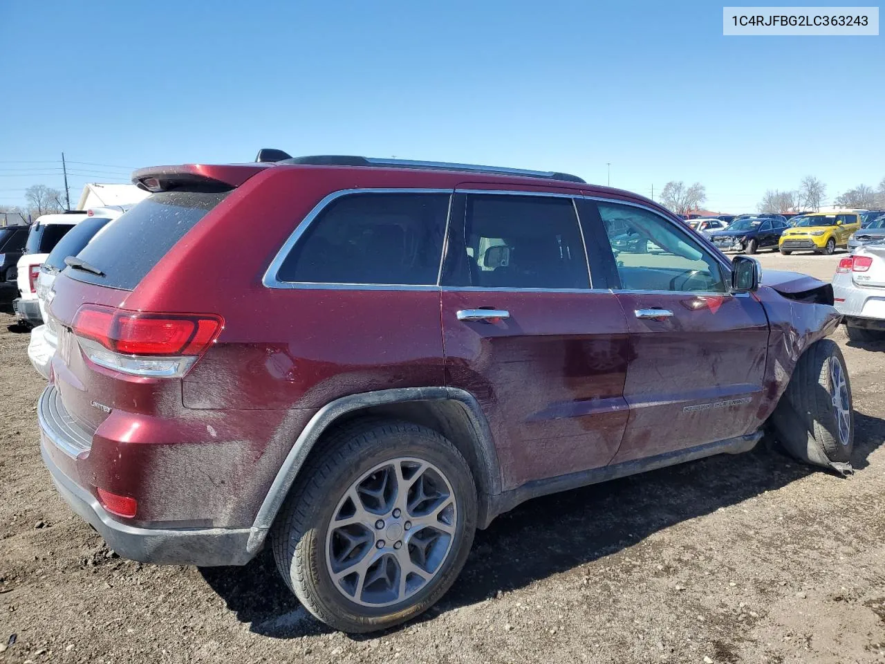 2020 Jeep Grand Cherokee Limited VIN: 1C4RJFBG2LC363243 Lot: 78842814