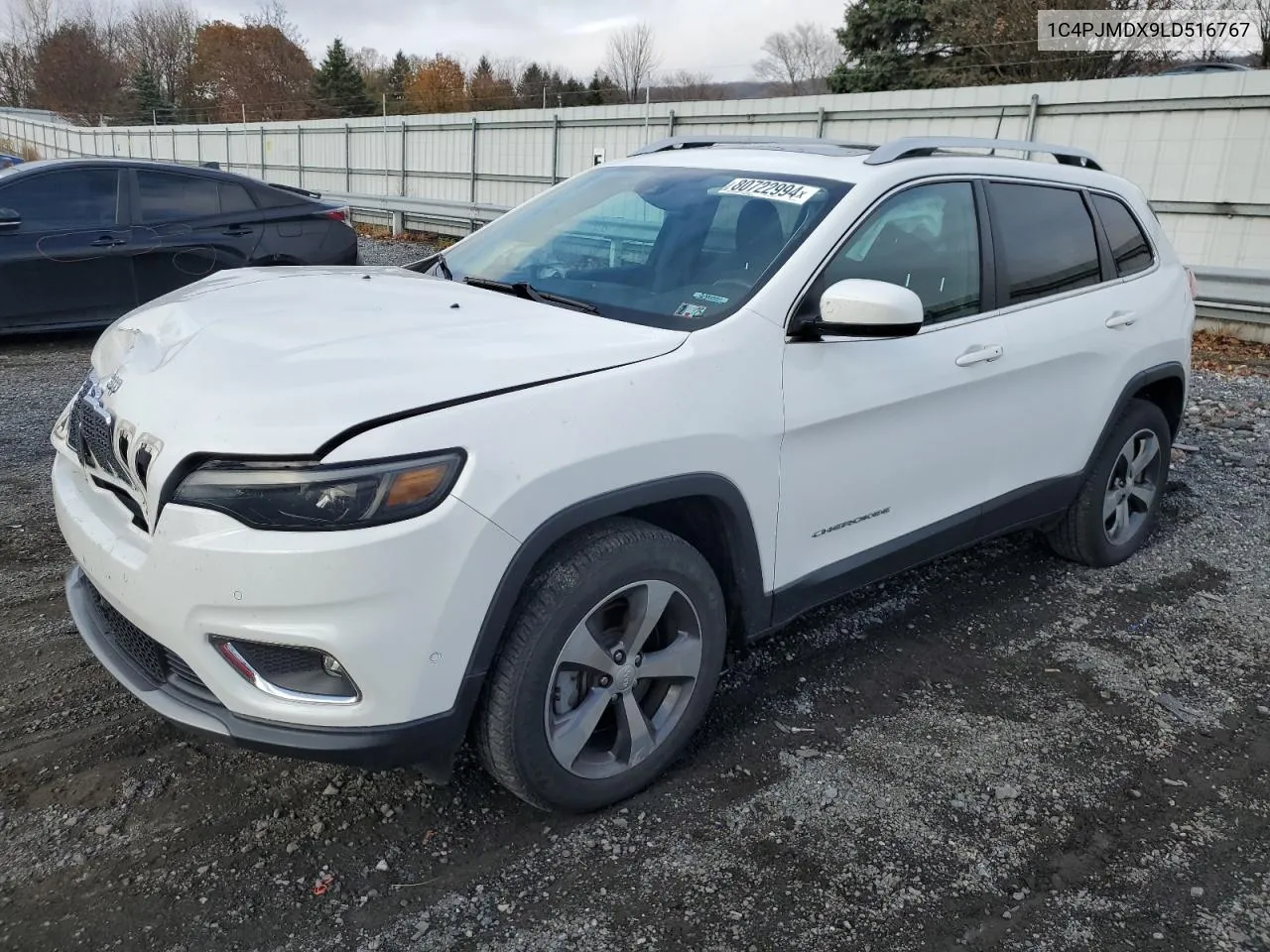 2020 Jeep Cherokee Limited VIN: 1C4PJMDX9LD516767 Lot: 80722994