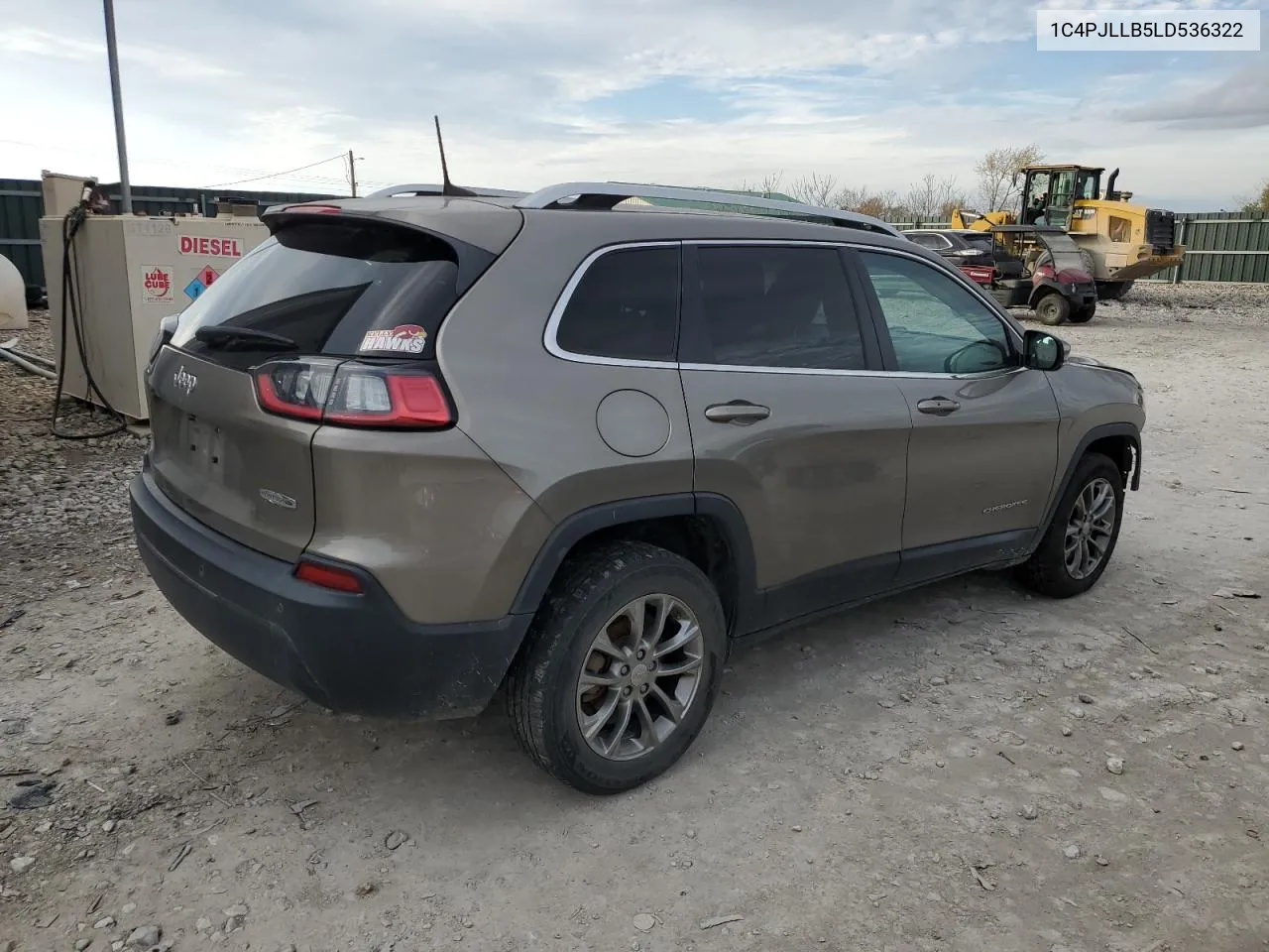 2020 Jeep Cherokee Latitude Plus VIN: 1C4PJLLB5LD536322 Lot: 80839264