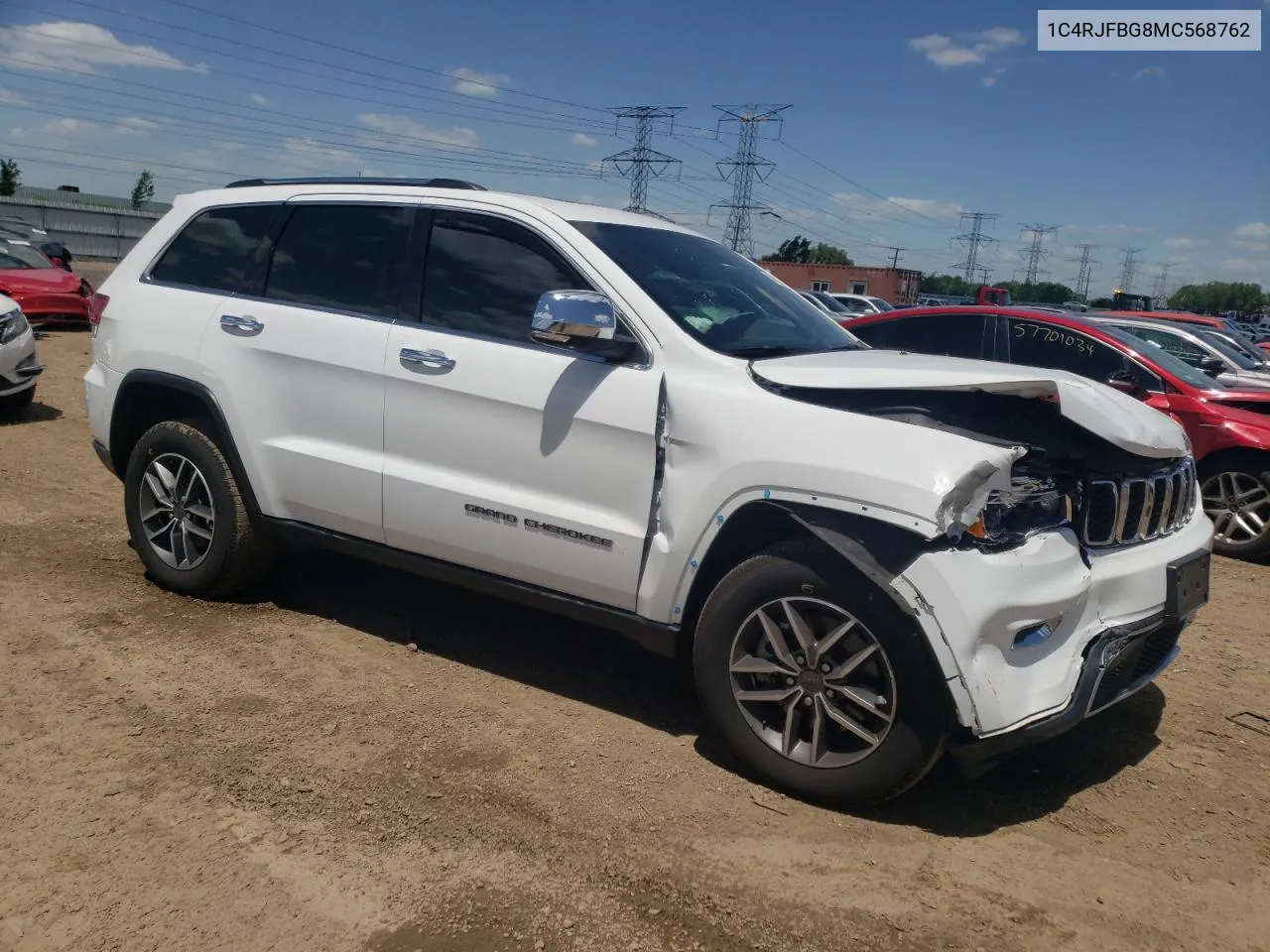 2021 Jeep Grand Cherokee Limited VIN: 1C4RJFBG8MC568762 Lot: 58018024