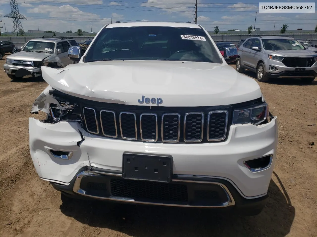 2021 Jeep Grand Cherokee Limited VIN: 1C4RJFBG8MC568762 Lot: 58018024