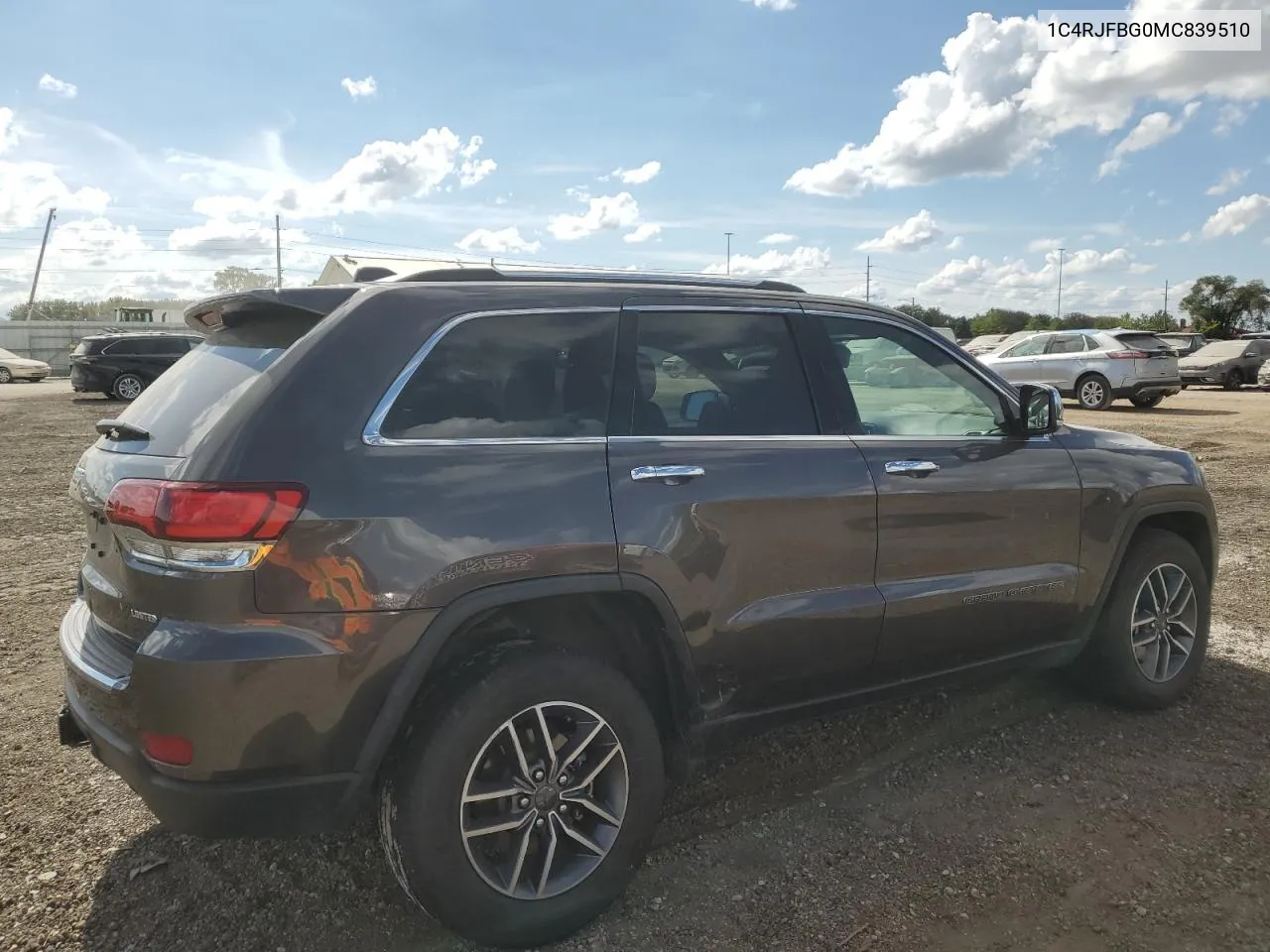 2021 Jeep Grand Cherokee Limited VIN: 1C4RJFBG0MC839510 Lot: 71684654