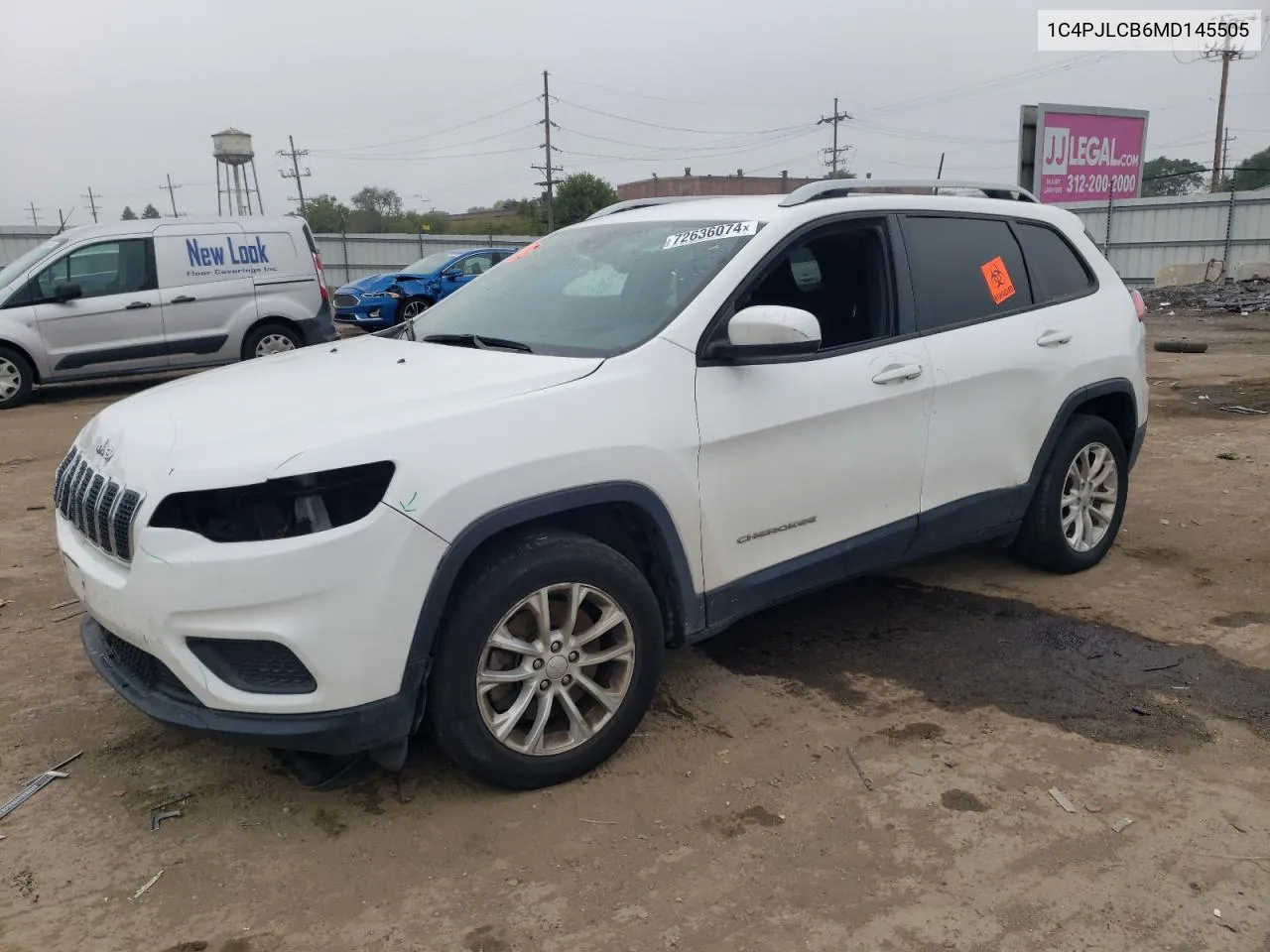 2021 Jeep Cherokee Latitude VIN: 1C4PJLCB6MD145505 Lot: 72636074