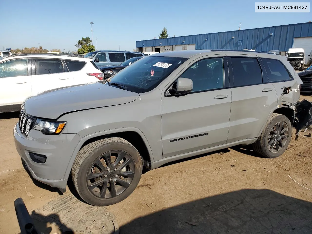 2021 Jeep Grand Cherokee Laredo VIN: 1C4RJFAG1MC881427 Lot: 76774224