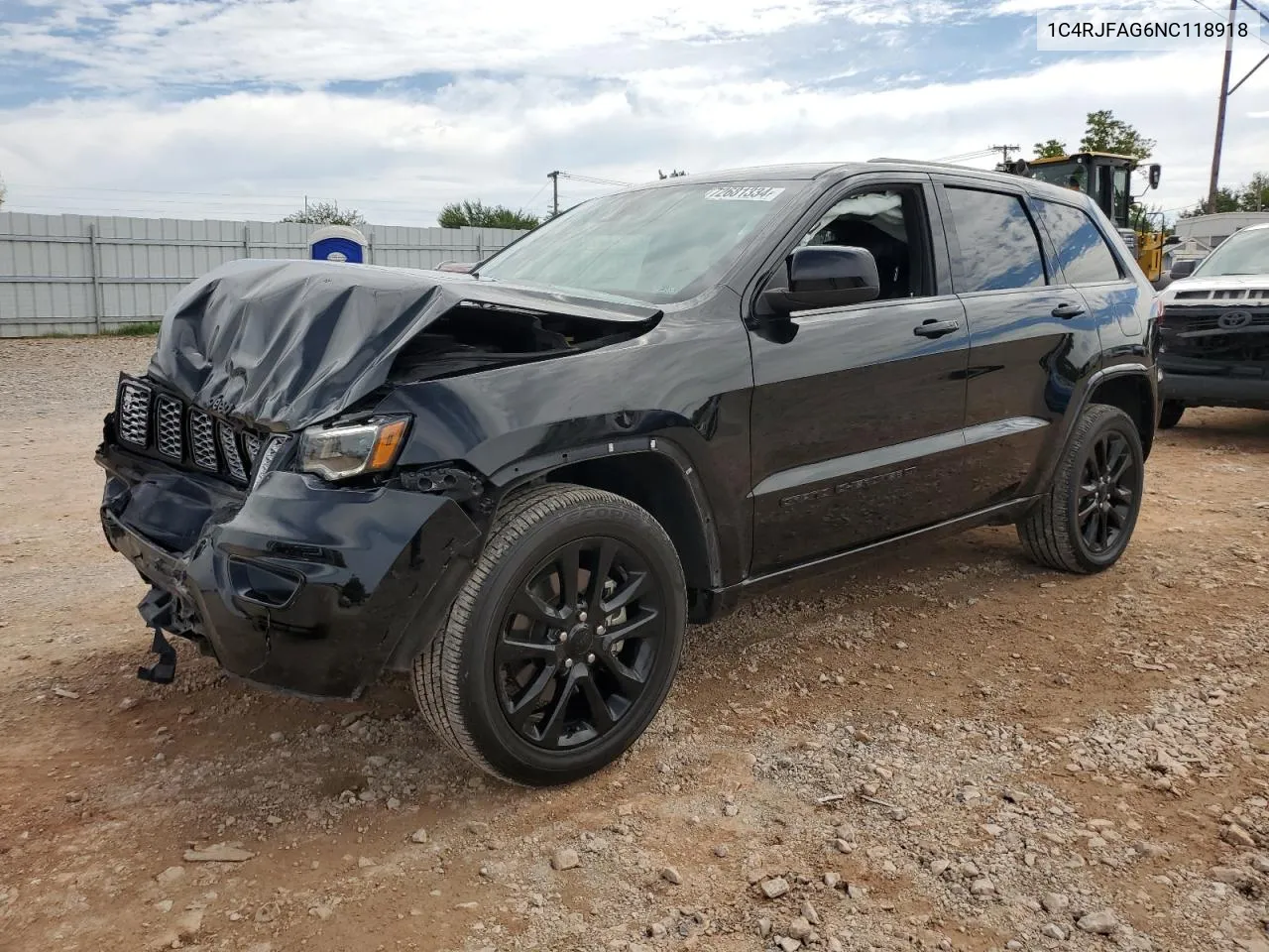 2022 Jeep Grand Cherokee Laredo E VIN: 1C4RJFAG6NC118918 Lot: 72681334