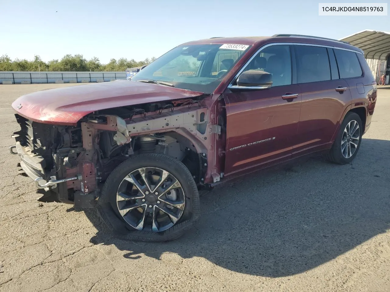 2022 Jeep Grand Cherokee L Overland VIN: 1C4RJKDG4N8519763 Lot: 73533274