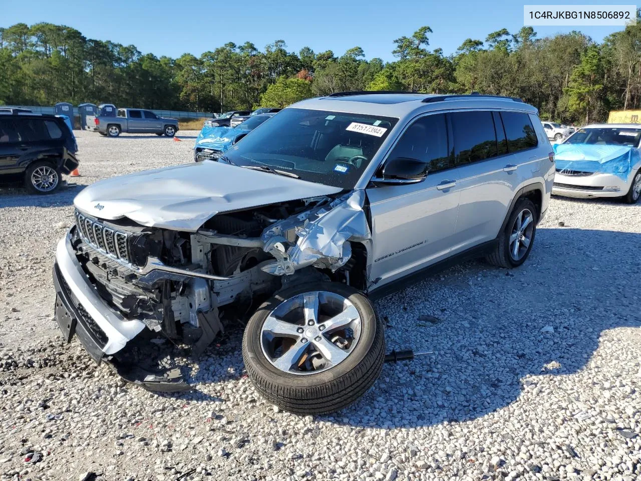 2022 Jeep Grand Cherokee L Limited VIN: 1C4RJKBG1N8506892 Lot: 81517394