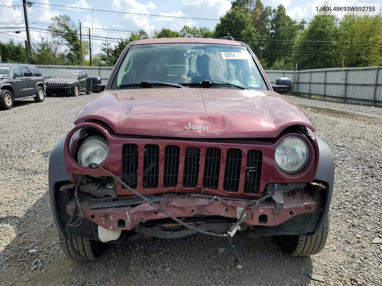 2003 Jeep Liberty Sport VIN: 1J4GL48K93W592755 Lot: 68947114